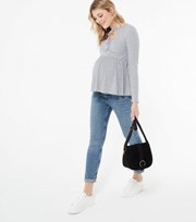 New Look Maternity Blue Waist Enhance Tori Mom Jeans